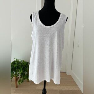 EDDIE BAUER Hemplify Sleeveless White Long Tank Top Hemp Cotton Blend Casual